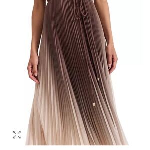 Elegant Brown Ombre Midi Dress